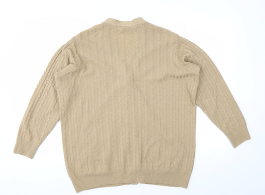 Womens UK Size 14 M&S Brown Cardigan Jumper