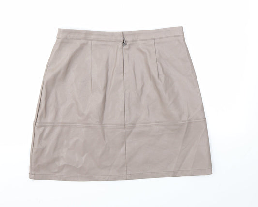 New Look Womens Brown A-Line Skirt Size 10