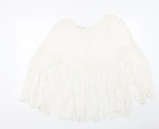 M&S Womens White Basic Blouse Size 6