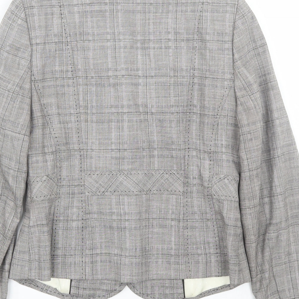 NEXT Womens Grey Plaid Jacket Suit Size 8