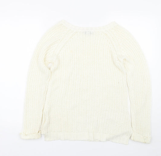 Womens UK Size 8 Peacocks White Pullover Jumper