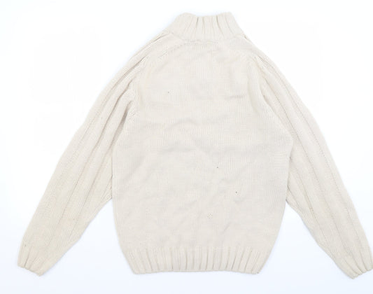 South Bay Mens Beige Pullover Jumper Size S