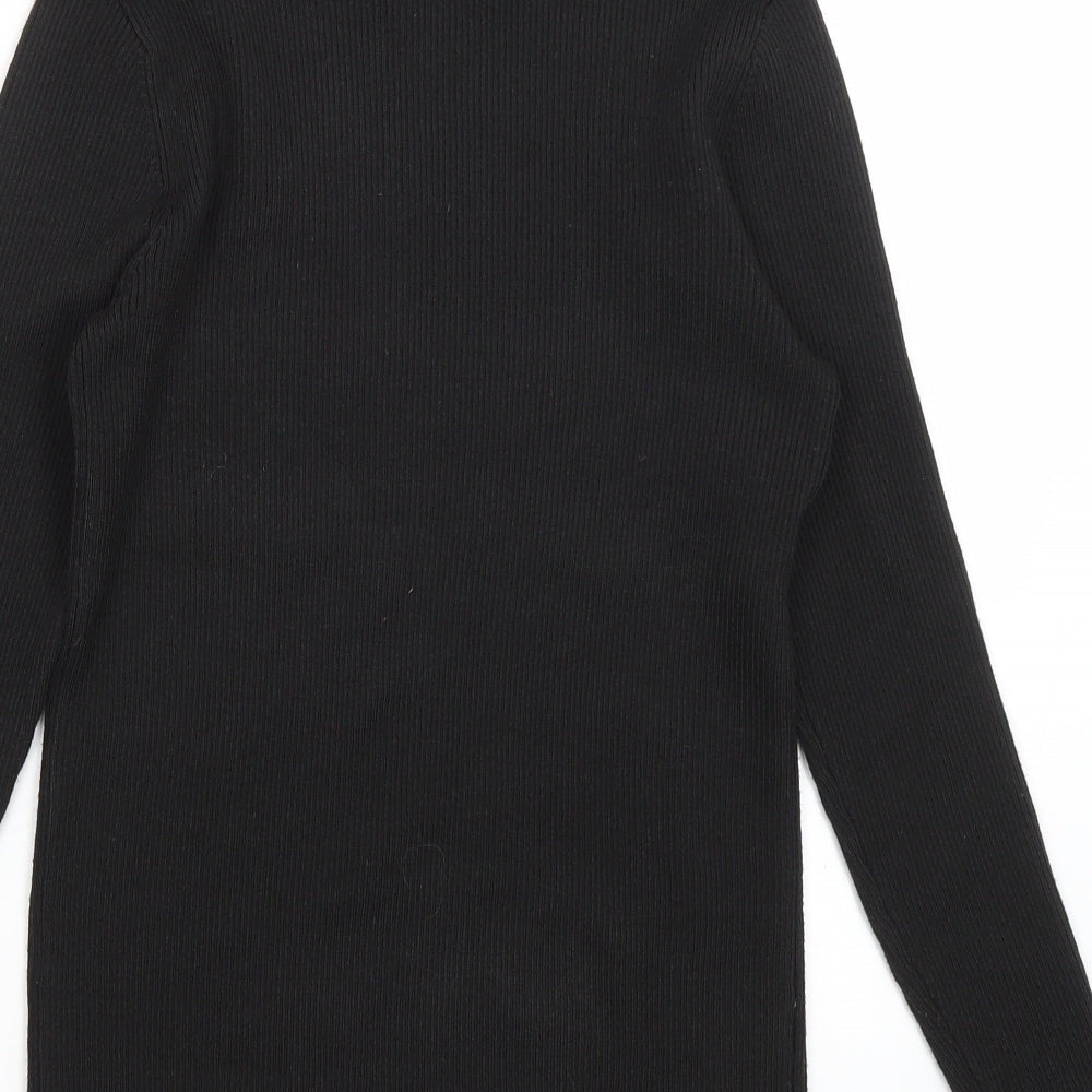 Papaya Womens Black Basic T-Shirt Size 14