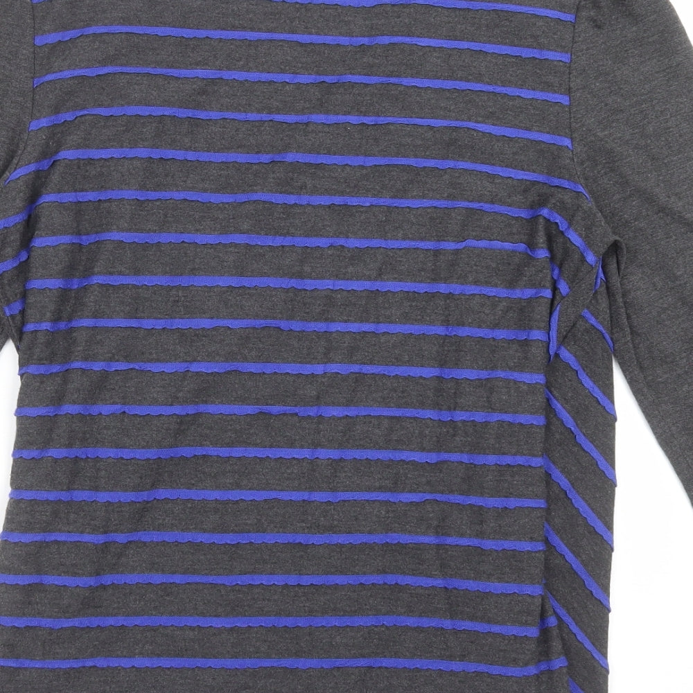 Marks and Spencer Womens Grey Striped Basic Blouse Size 18
