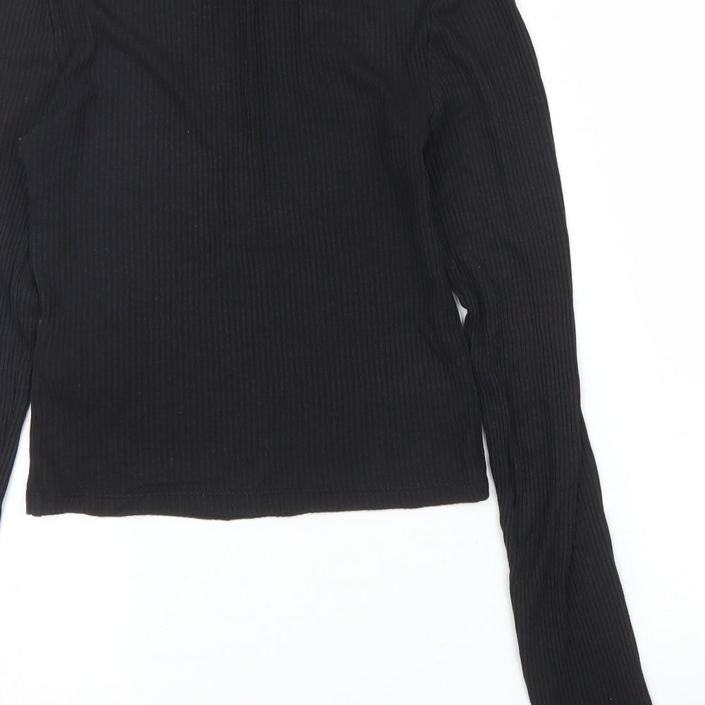 Womens UK Size XS H&M Black Basic T-Shirt