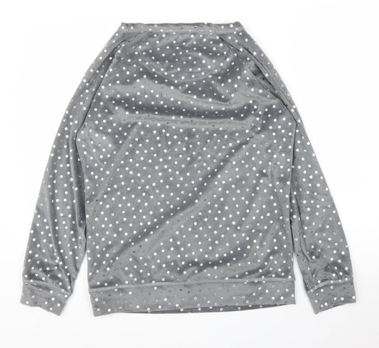 TU Womens Silver Polka Dot Pullover Jumper Size 8 - PJ top