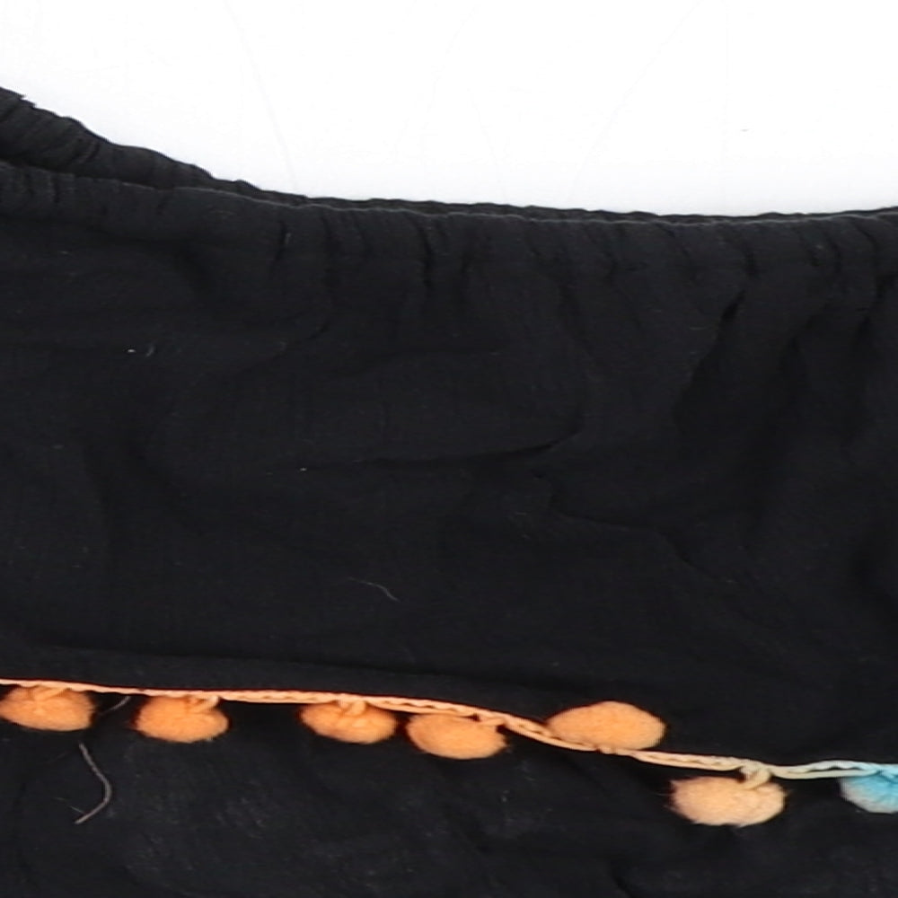 Boohoo Womens Black Cropped Blouse Size M