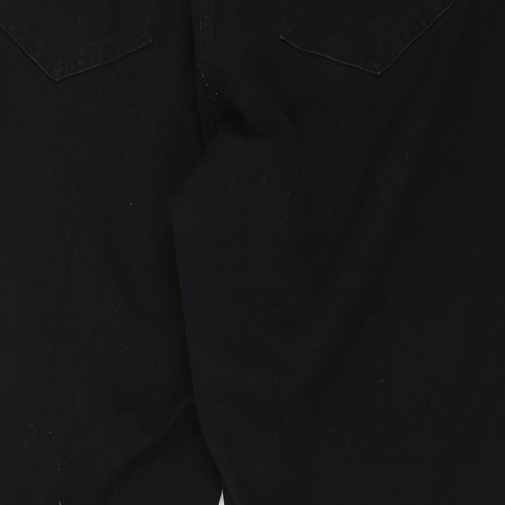 Womens UK Size L Preworn Regular Fit Mom Black Jeans