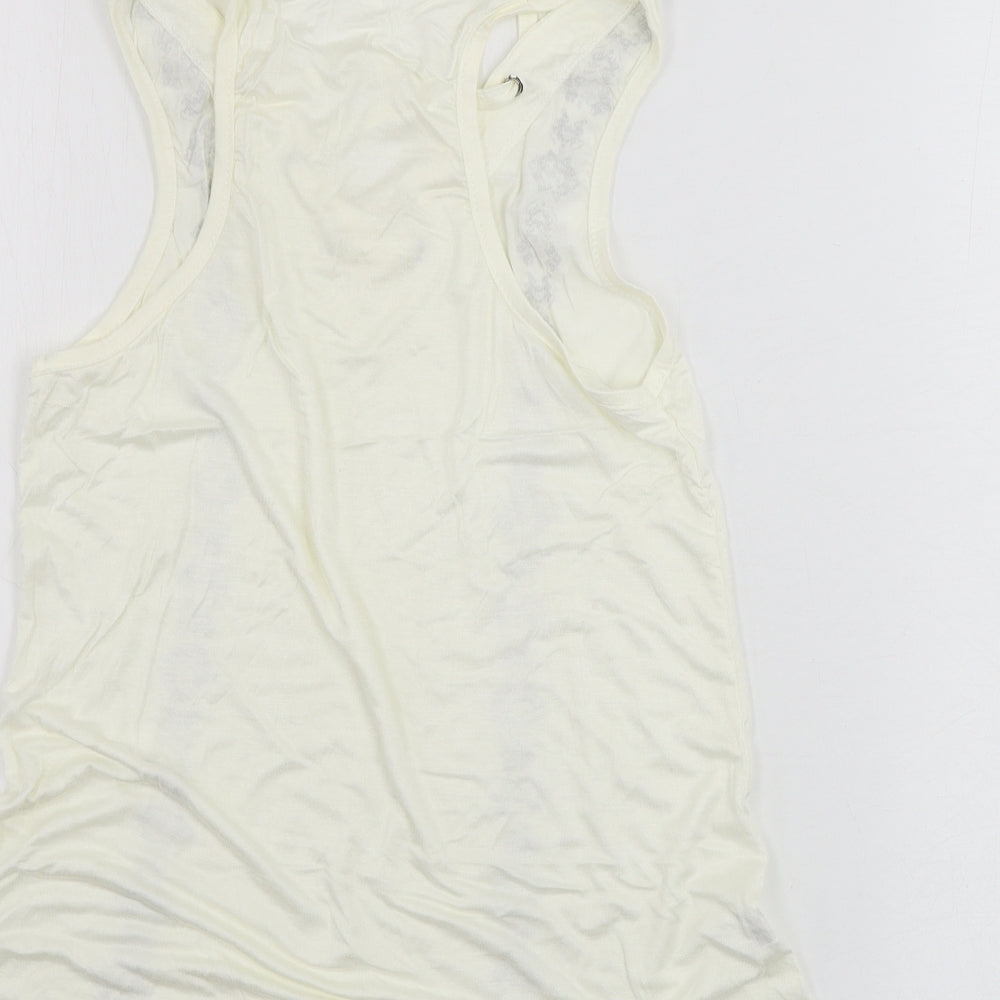 Womens UK Size S Preworn White Basic Tank