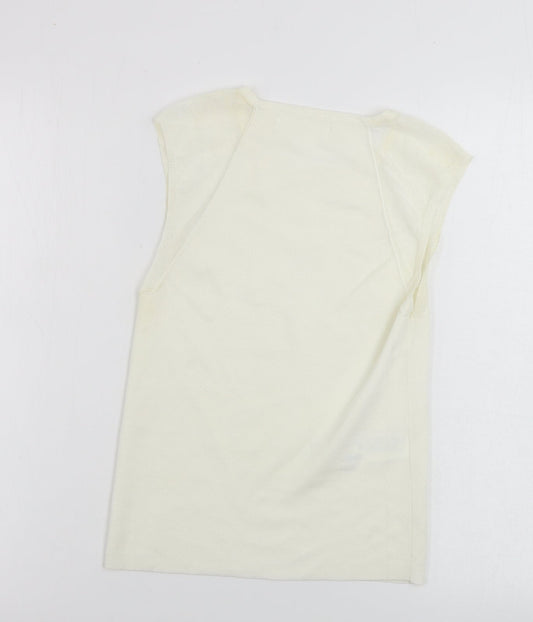 Womens UK Size S Mng Ivory Basic Tank