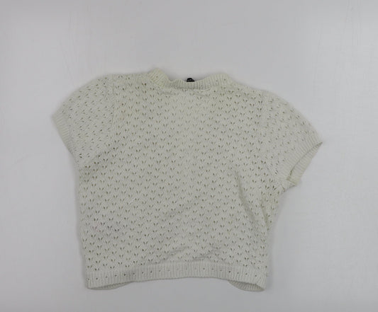 Womens UK Size 12 New Look White Cardigan Jumper