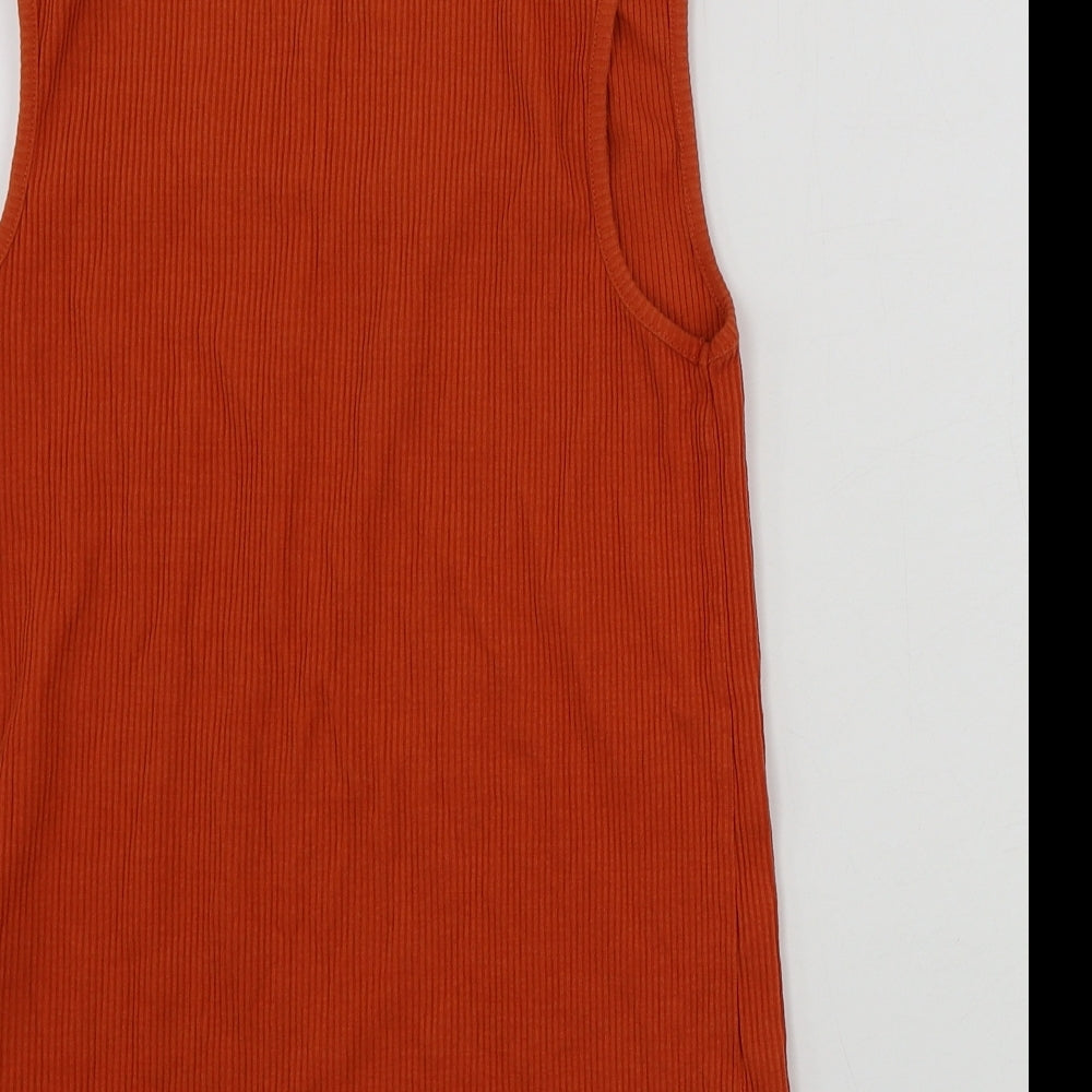Womens UK Size 12 Peacocks Orange Basic Tank