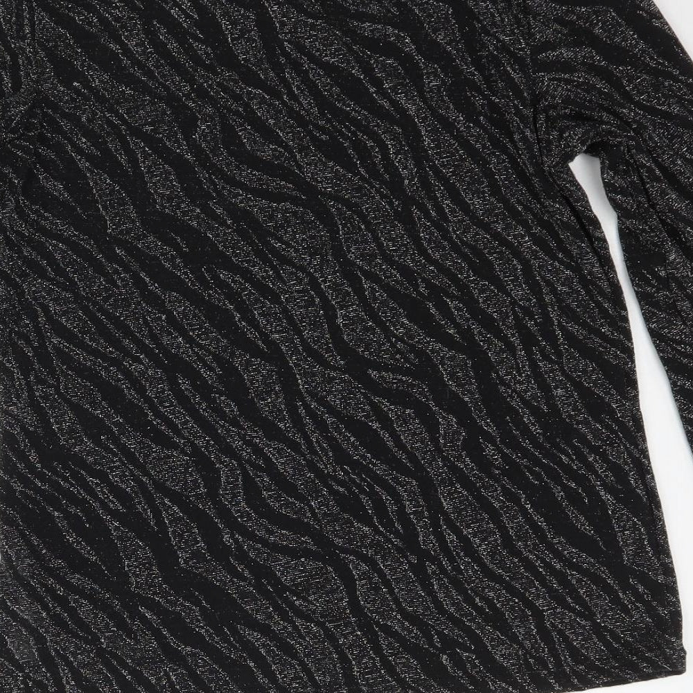 Womens UK Size 12 Dorothy Perkins Black Basic T-Shirt
