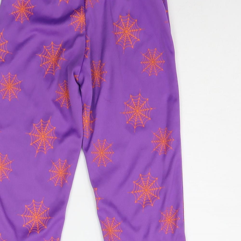 F&F Girls Purple Geometric Jogger Trousers Size 2-3 Years - spider