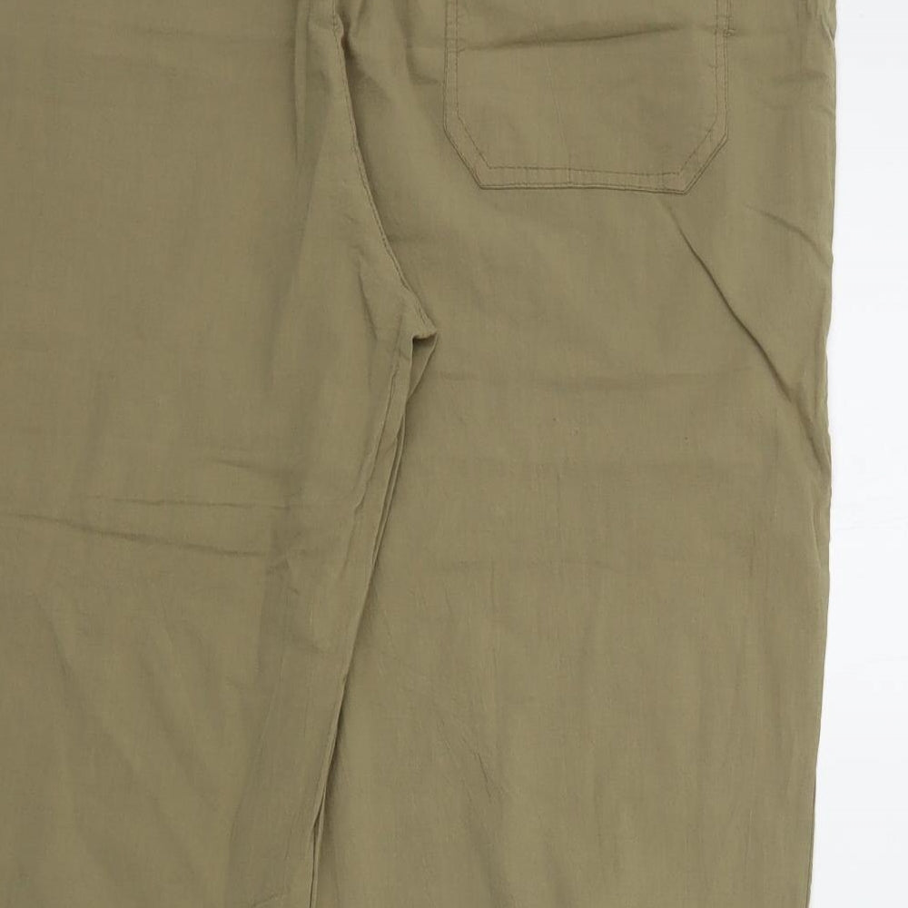 Womens UK Size 3XL Preworn Regular Fit Green Trousers