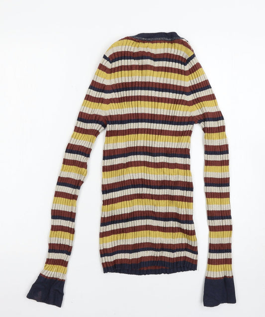 NEXT Womens Multicoloured Striped Pullover Jumper Size 12