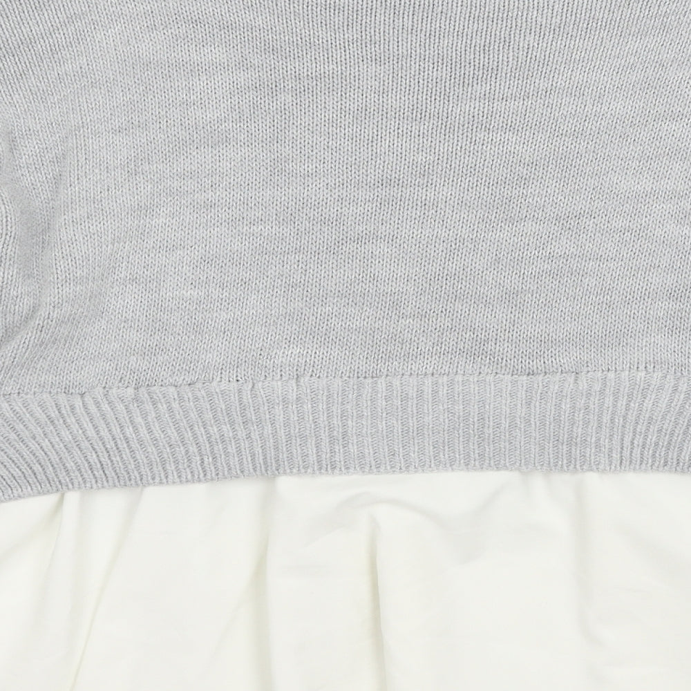 Womens UK Size M cameo rose Grey Pullover Jumper