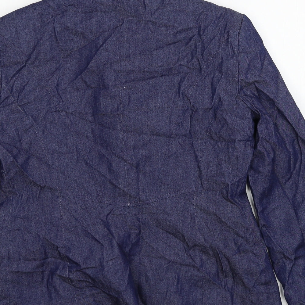 Brand and care label for George women’s blue jacket, size UK 8