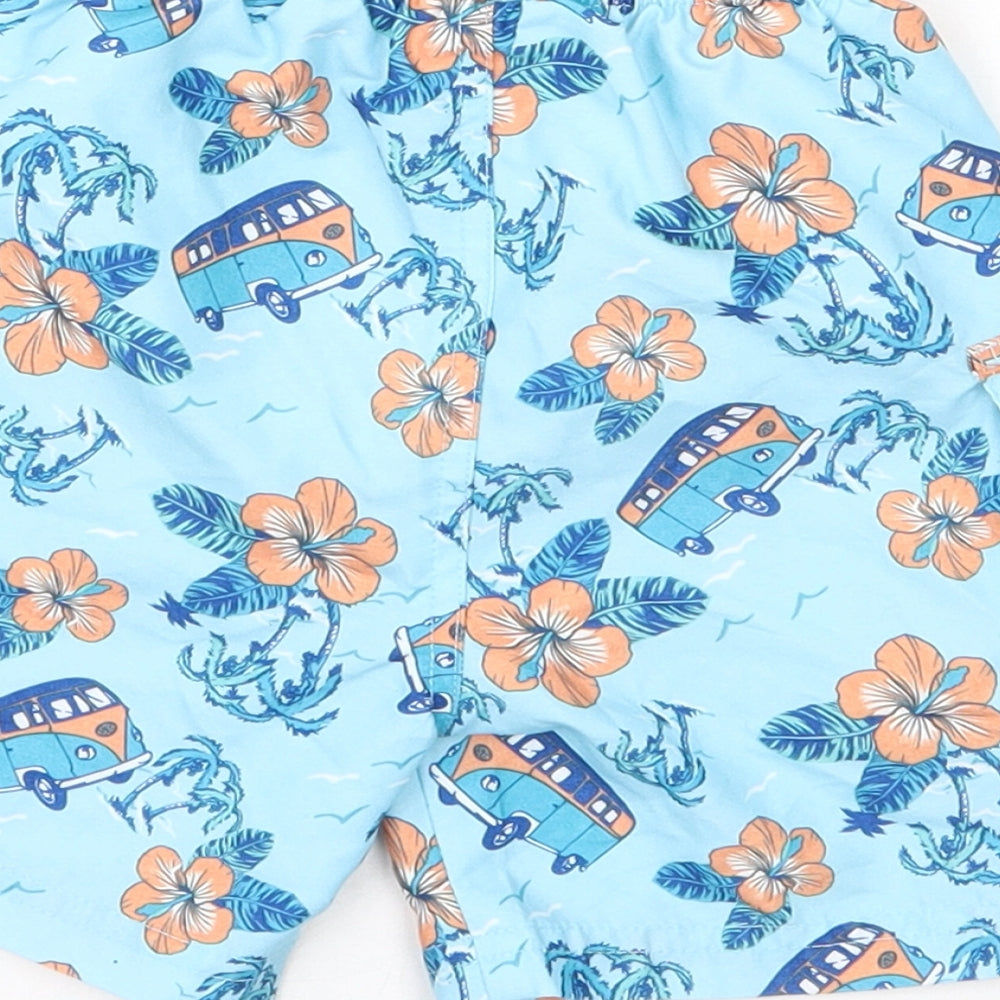 Matalan Boys Blue Floral Cropped Trousers Size 18-24 Months