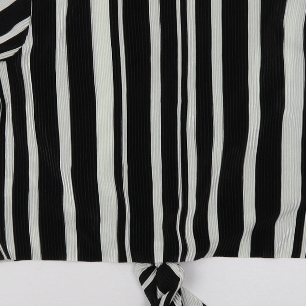 Primark Womens White Striped Basic Blouse Size S