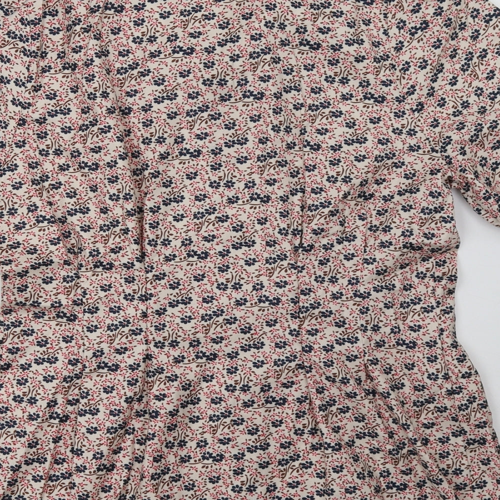 Womens UK Size M Allegra K Red Basic Button-Up