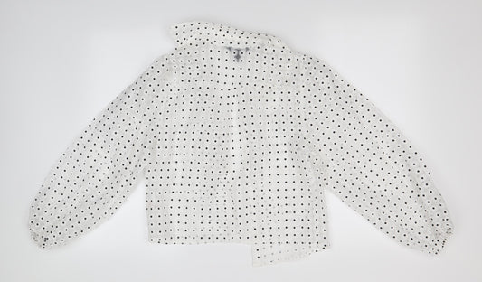 Womens UK Size 8 New Look White Basic Button-Up