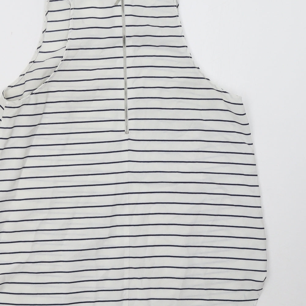 Womens UK Size L Stradivarius White Basic Tank