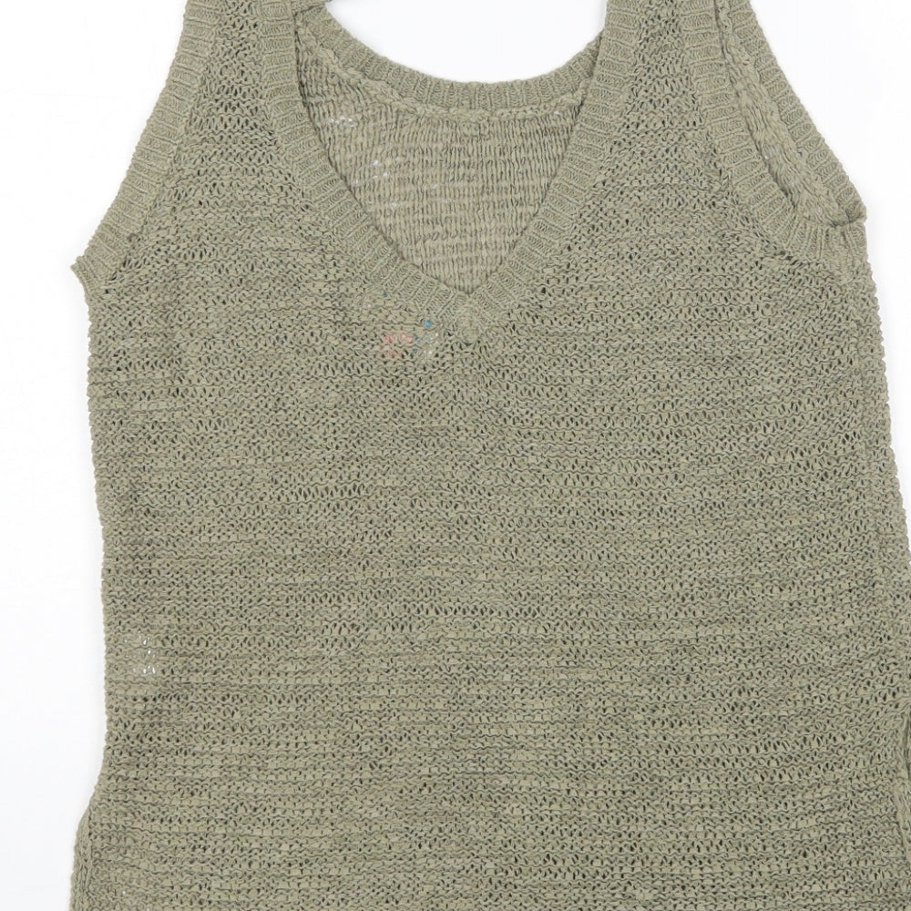 Lottie Womens Green Vest Jumper Size 8