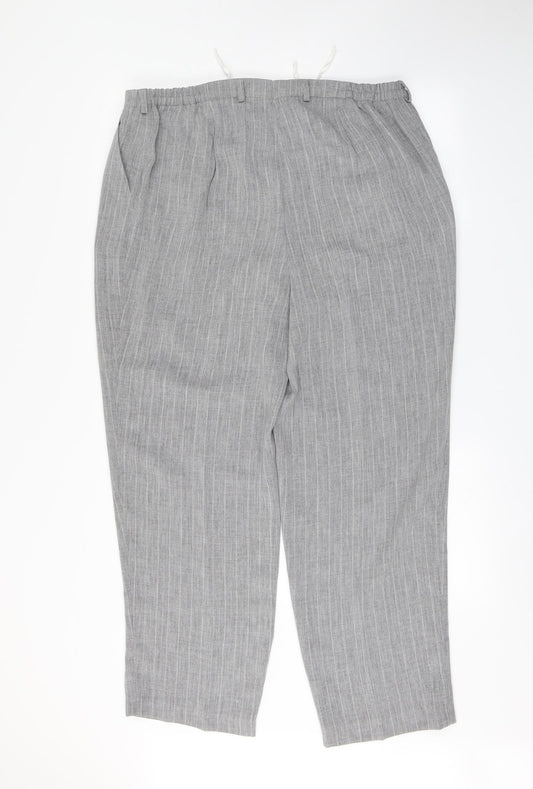 Womens UK Size 22 Preworn Regular Fit Grey Trousers