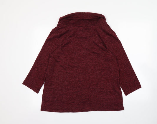 Mia Moda Womens Red Basic T-Shirt Size 16