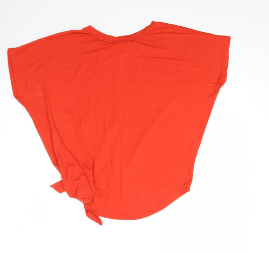 Womens UK Size 8 New Look Orange Basic T-Shirt