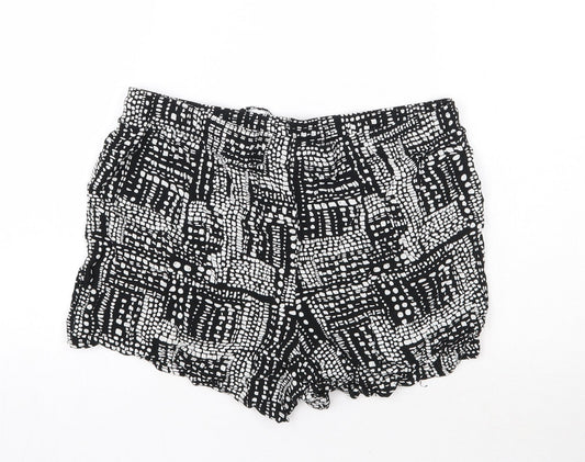 Papaya Womens Black Polka Dot  Hot Pants Shorts Size 12