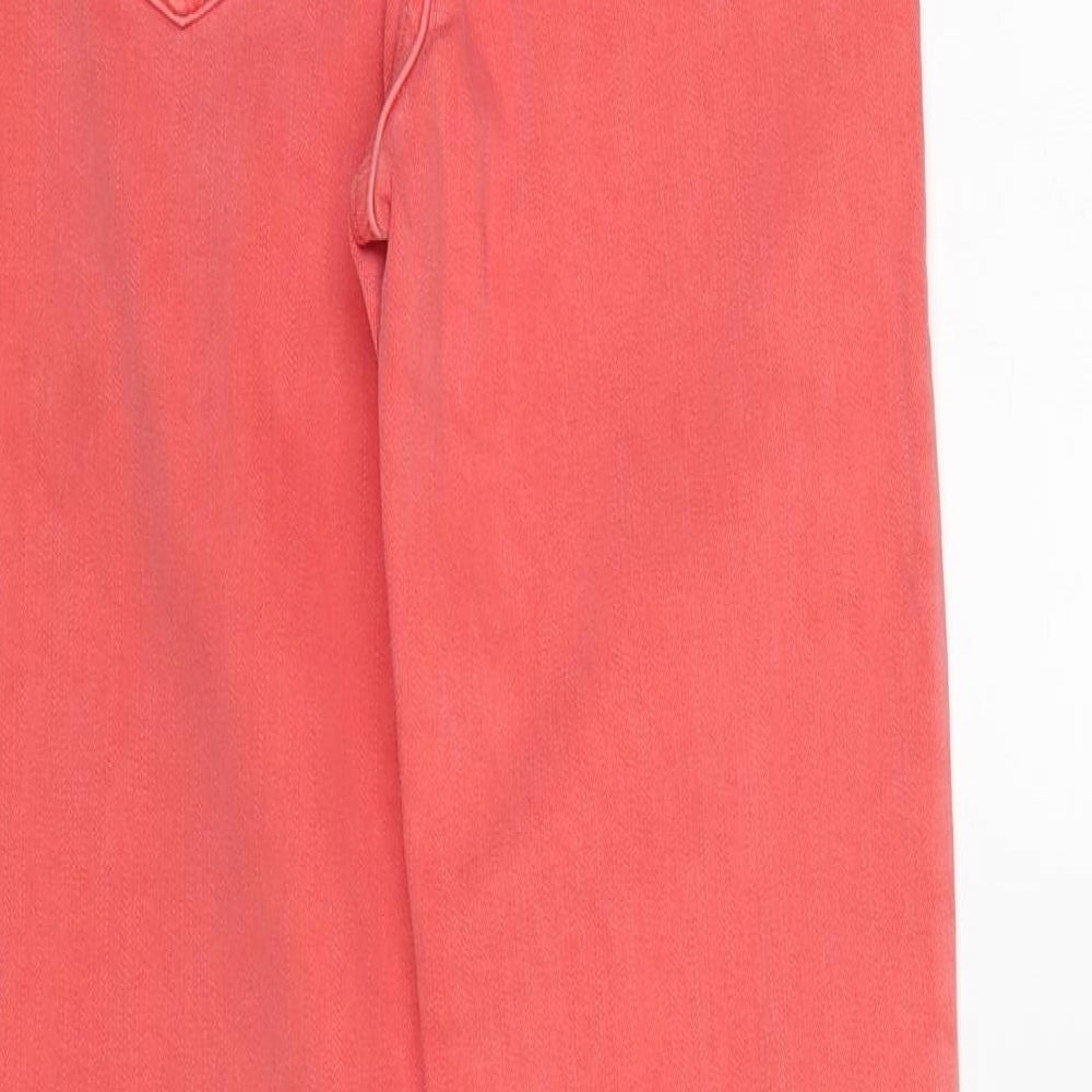 Womens UK Size Preworn Regular Fit Straight Red Jeans