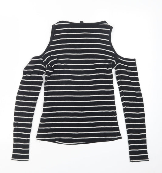 Divided by H&M Womens Black Striped Pullover Jumper Size S