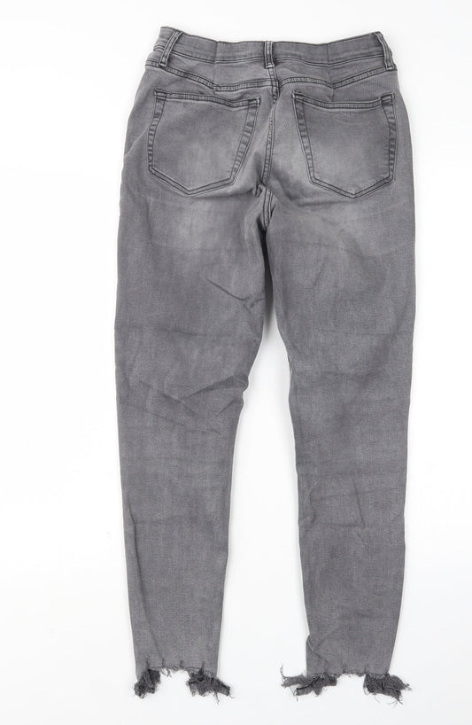 Topshop Womens Grey Denim Straight Jeans Size 26 in L26 in