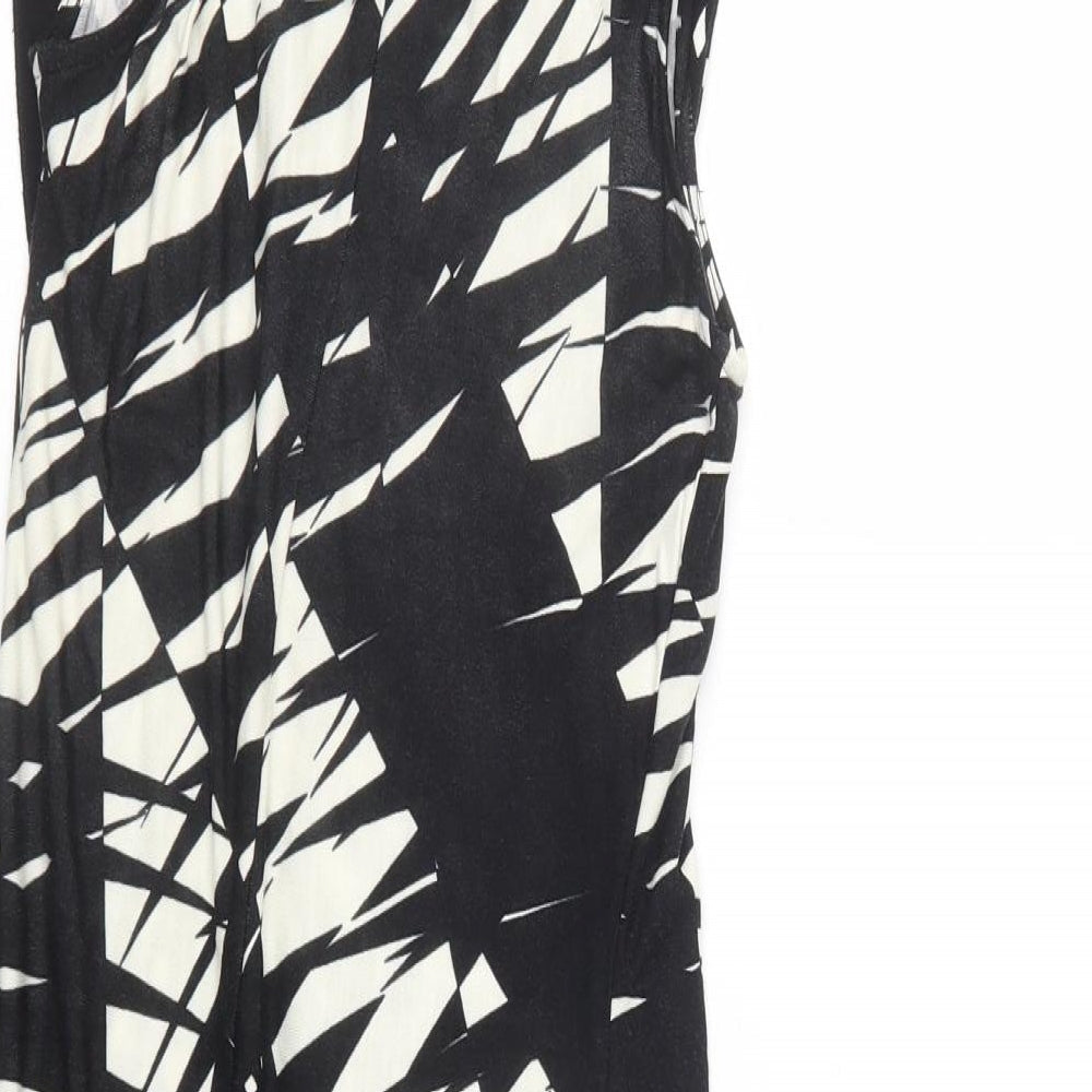 Oasis Womens Black Geometric T-Shirt Dress Size S