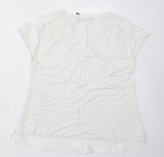 Womens UK Size XS Halston White Basic T-Shirt