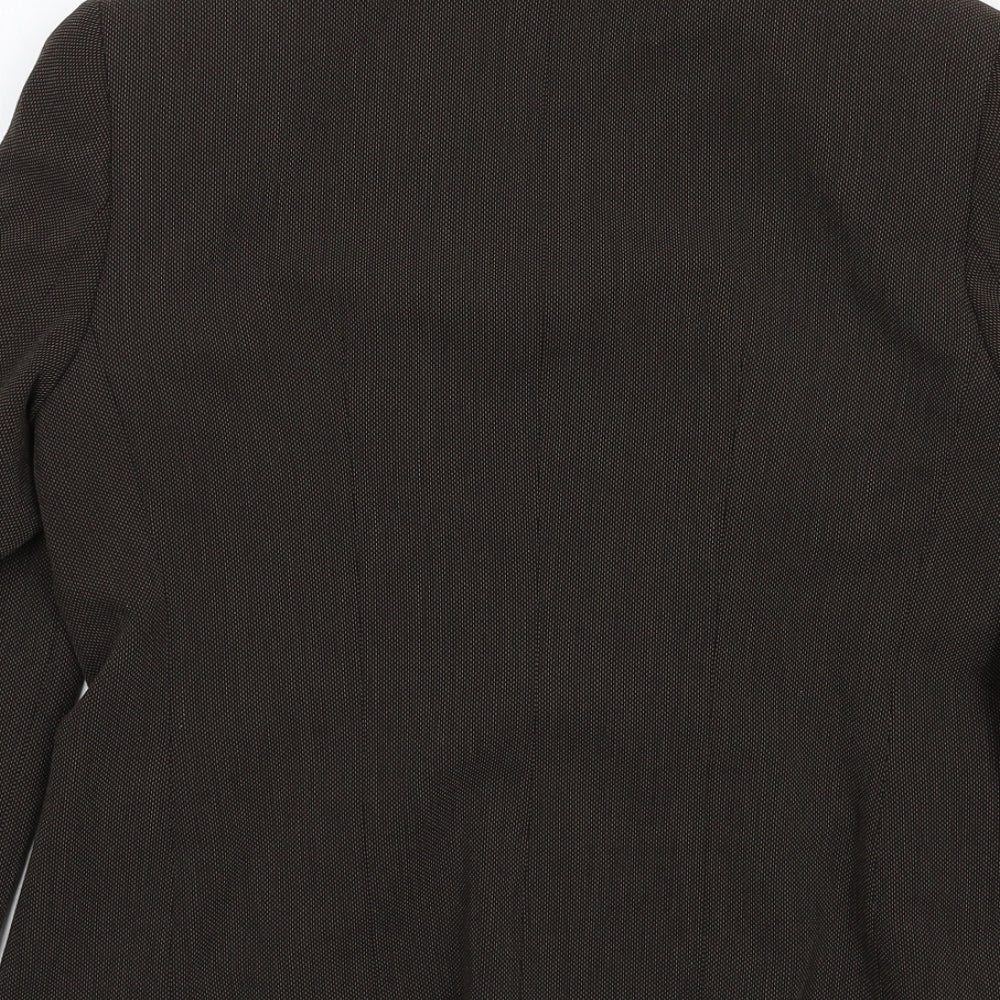Brand and care label for Marks & Spencer women’s brown jacket suit jacket, size UK 12