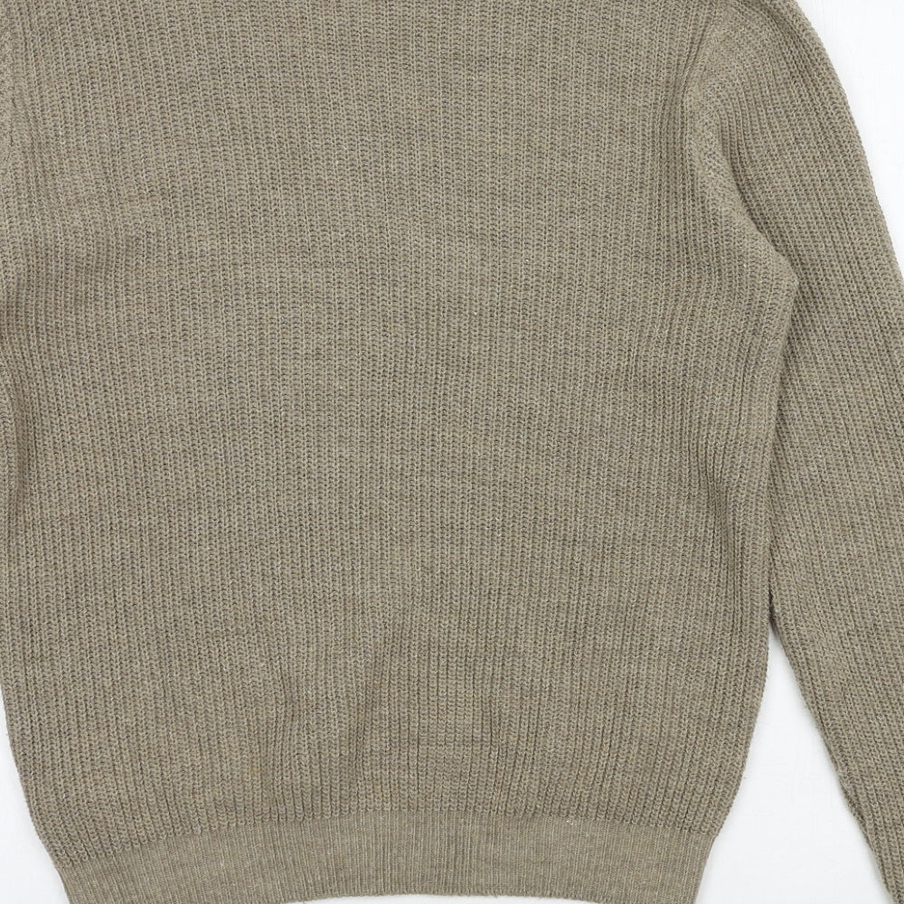 Boohoo Womens Brown Knit Pullover Jumper Size S