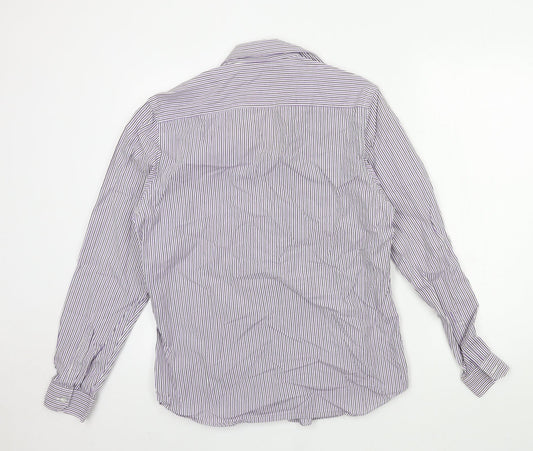 Topman Mens Blue Striped Button-Up Size M