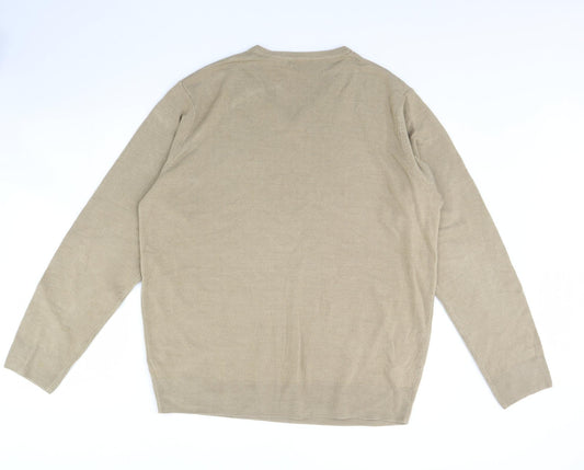 F&F Mens Beige Pullover Jumper Size XL