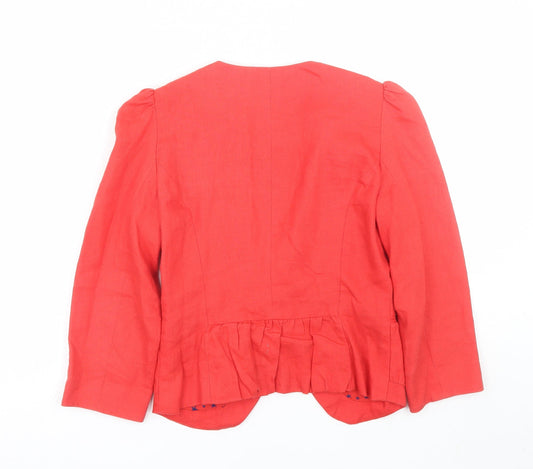 Topshop Womens Red Jacket Suit Size 10
