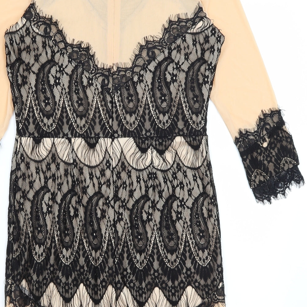 Boohoo Womens Pink Paisley Pencil Dress Size 12