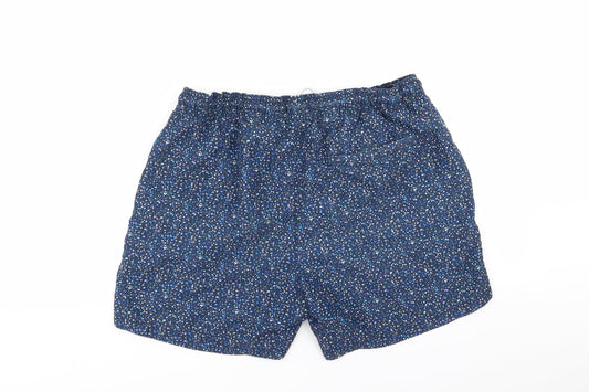 NEXT Mens Blue Geometric Sweat Shorts Size M - Stretch waistband