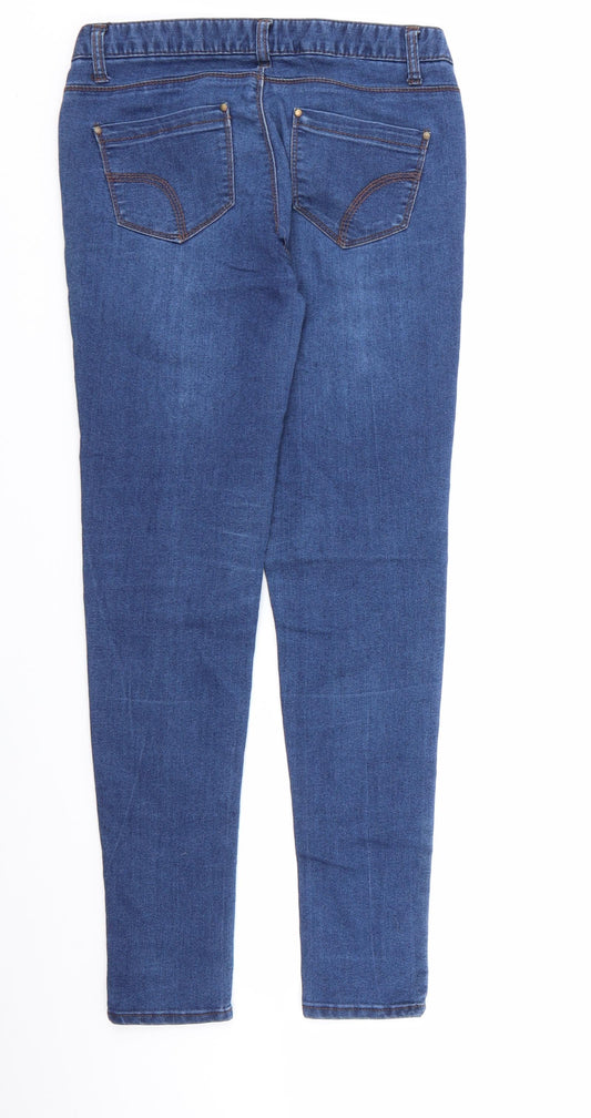 Back view of Denim & Co. women’s blue skinny jeans, size UK 8, 29-inch leg