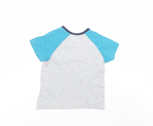 Matalan Boys Grey Solid Pyjama Top Size 5 Years - team chill