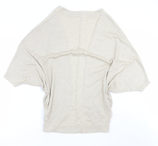 Womens UK Size 10 River Island Gold Cardigan Jumper