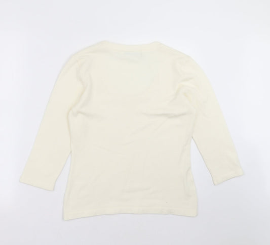 AMARANTO Womens Ivory Knit Pullover Jumper Size 12