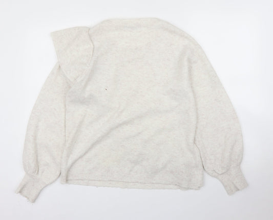 George Womens White Pullover Jumper Size 14