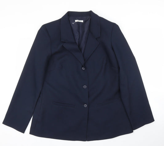 Additional front view of Damart women’s blue jacket suit jacket, size UK 14
